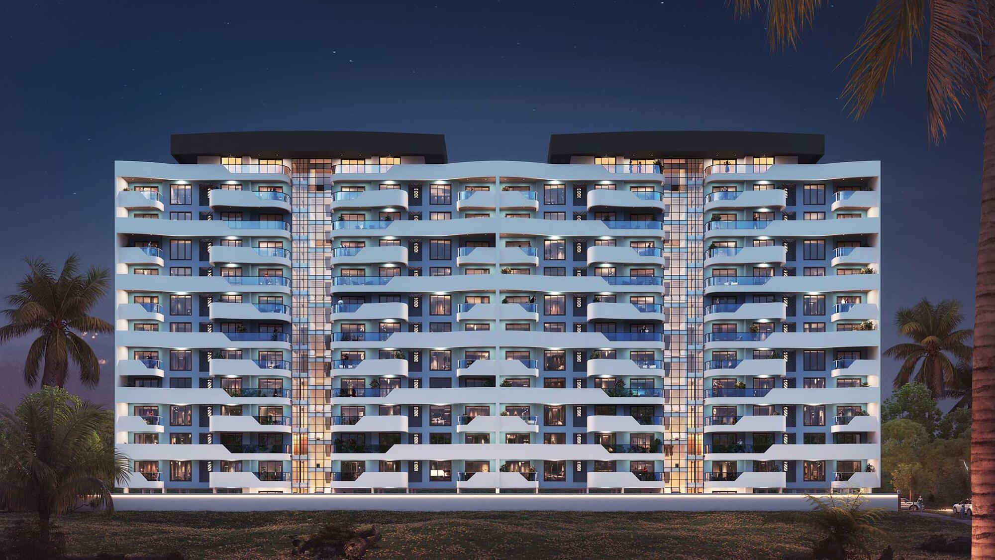 Aquamarine Heights tower in Munyonyo